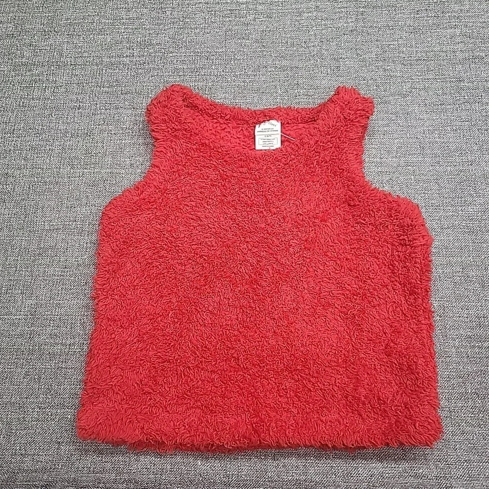 Girls Marshmallow Fleece Open Cardigan Robe Tank Top Shorts Set Small Size 6/7